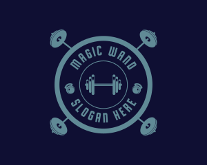 Fitness Weightlifting Badge logo design