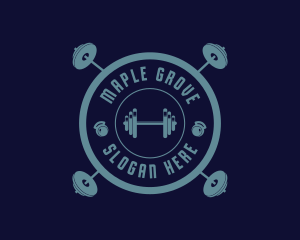 Fitness Weightlifting Badge logo design