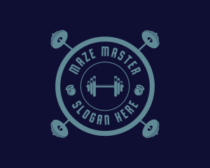 Fitness Weightlifting Badge logo design