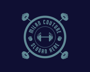 Fitness Weightlifting Badge logo design