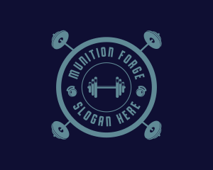 Fitness Weightlifting Badge logo design