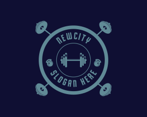 Fitness Weightlifting Badge logo design