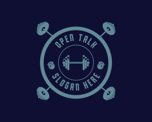 Fitness Weightlifting Badge logo design