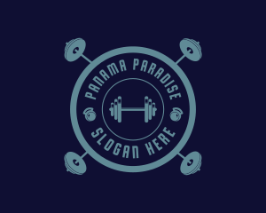 Fitness Weightlifting Badge logo design