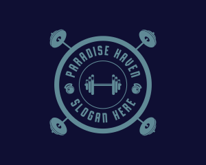 Fitness Weightlifting Badge logo design