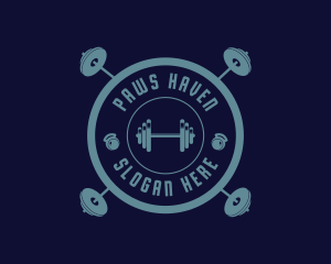 Fitness Weightlifting Badge logo design