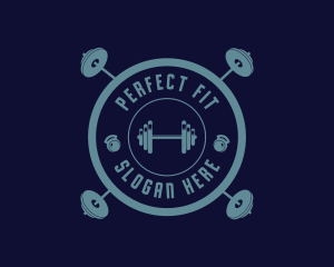 Fitness Weightlifting Badge logo design