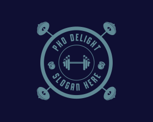 Fitness Weightlifting Badge logo design