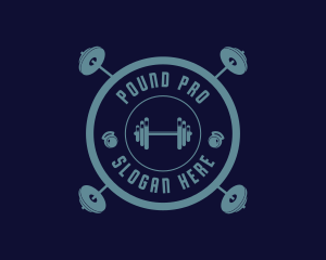 Fitness Weightlifting Badge logo design