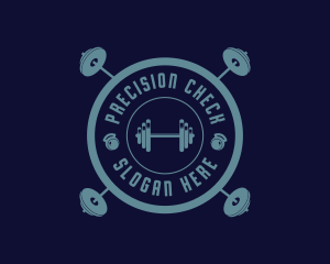 Fitness Weightlifting Badge logo design