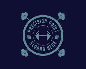 Fitness Weightlifting Badge logo design