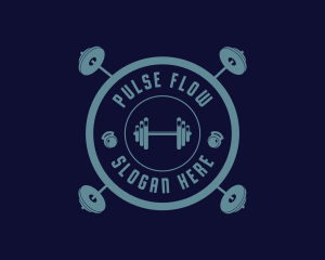 Fitness Weightlifting Badge logo design