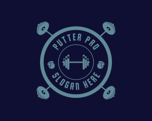 Fitness Weightlifting Badge logo design