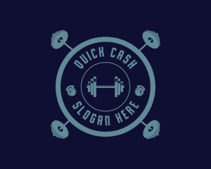 Fitness Weightlifting Badge logo design