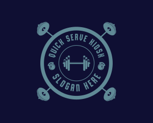 Fitness Weightlifting Badge logo design