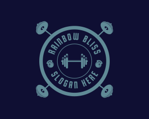 Fitness Weightlifting Badge logo design