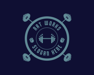 Fitness Weightlifting Badge logo design