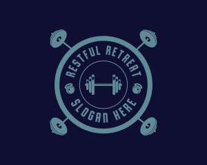 Fitness Weightlifting Badge logo design