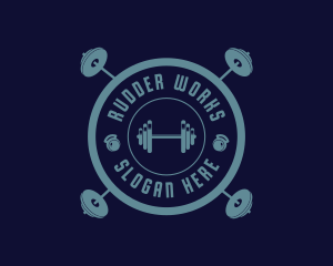 Fitness Weightlifting Badge logo design