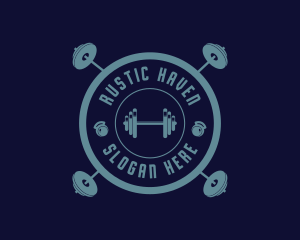 Fitness Weightlifting Badge logo design