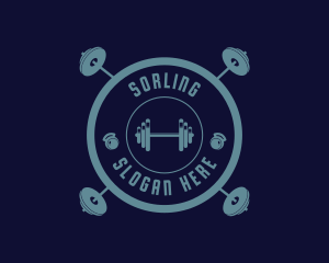 Fitness Weightlifting Badge logo design