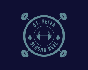 Fitness Weightlifting Badge logo design