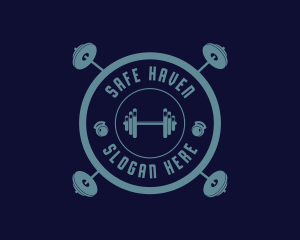 Fitness Weightlifting Badge logo design