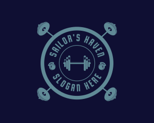 Fitness Weightlifting Badge logo design