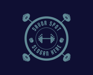 Fitness Weightlifting Badge logo design