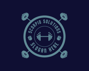 Fitness Weightlifting Badge logo design