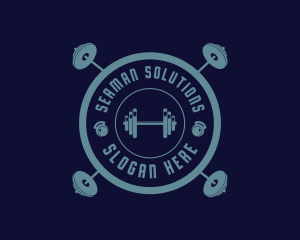 Fitness Weightlifting Badge logo design