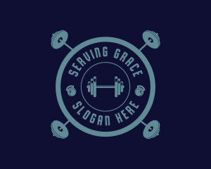 Fitness Weightlifting Badge logo design