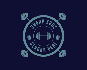 Fitness Weightlifting Badge logo design