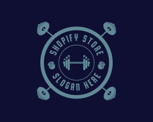 Fitness Weightlifting Badge logo design