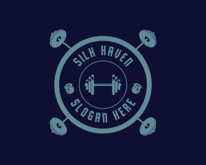 Fitness Weightlifting Badge logo design