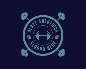 Fitness Weightlifting Badge logo design