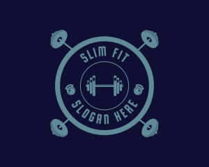 Fitness Weightlifting Badge logo design