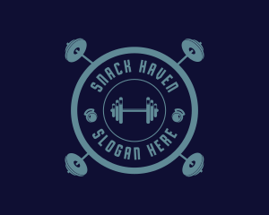 Fitness Weightlifting Badge logo design