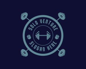 Fitness Weightlifting Badge logo design