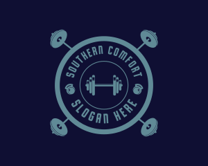 Fitness Weightlifting Badge logo design