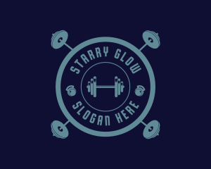 Fitness Weightlifting Badge logo design