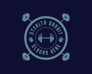 Fitness Weightlifting Badge logo design