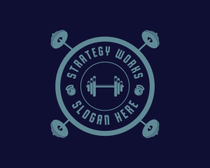 Fitness Weightlifting Badge logo design