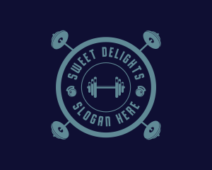 Fitness Weightlifting Badge logo design