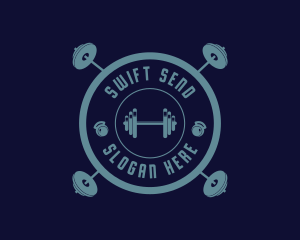 Fitness Weightlifting Badge logo design