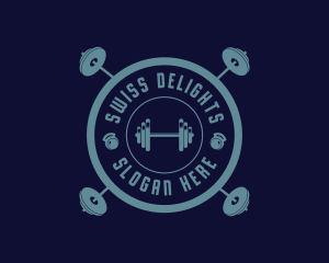 Fitness Weightlifting Badge logo design