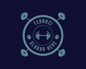 Fitness Weightlifting Badge logo design