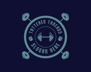 Fitness Weightlifting Badge logo design