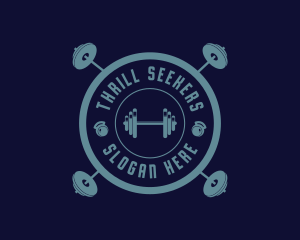 Fitness Weightlifting Badge logo design