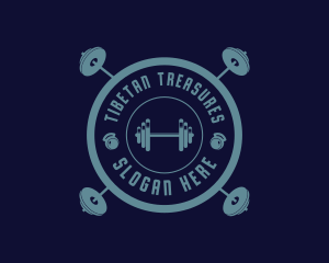 Fitness Weightlifting Badge logo design